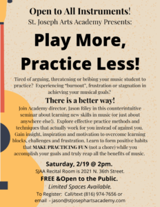 Read more about the article Free Music Practice Clinic – St. Joseph Arts Academy