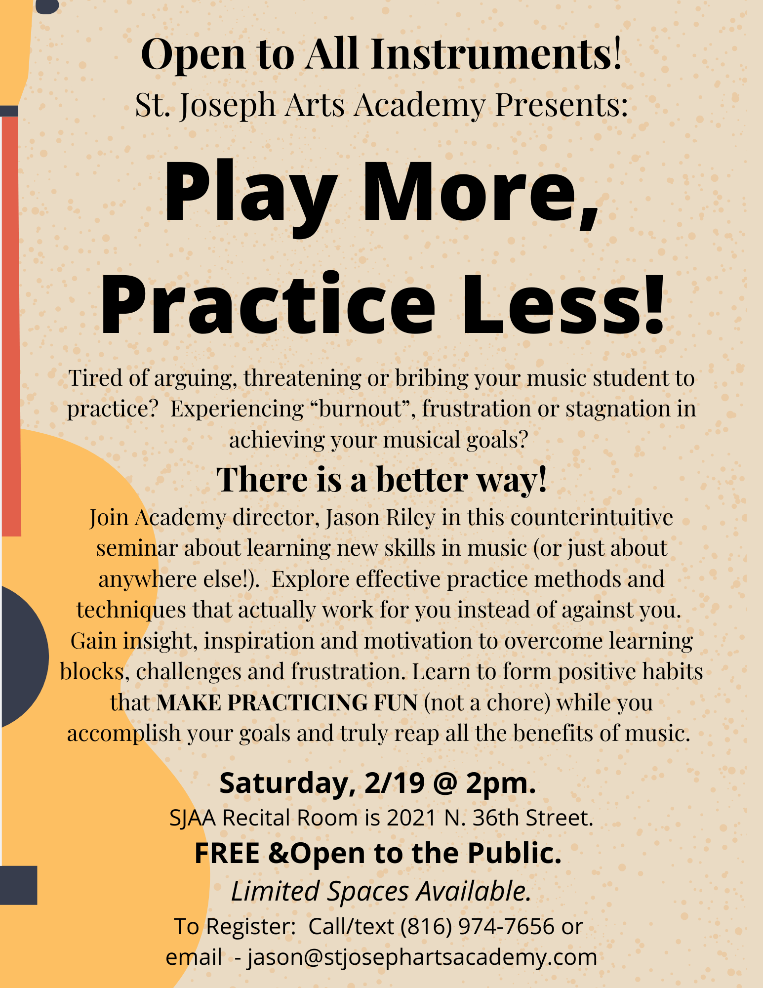 Free Music Practice Clinic – St. Joseph Arts Academy